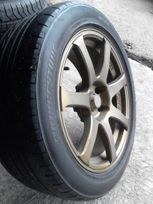 5 รูขนาด TOYOTA ขอบ 17 LENSO MIC 7.5JJX17 พร้อมยาง BRIDGESTONE 225/50R17 ชุด 4 ล้อ โทร.081-427-3941