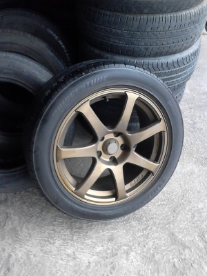 5 รูขนาด TOYOTA ขอบ 17 LENSO MIC 7.5JJX17 พร้อมยาง BRIDGESTONE 225/50R17 ชุด 4 ล้อ โทร.081-427-3941