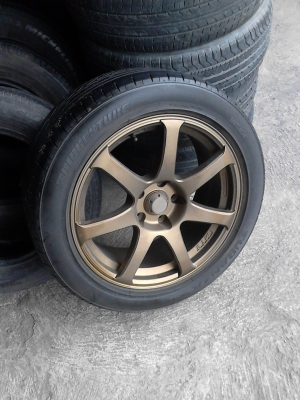 5 รูขนาด TOYOTA ขอบ 17 LENSO MIC 7.5JJX17 พร้อมยาง BRIDGESTONE 225/50R17 ชุด 4 ล้อ โทร.081-427-3941
