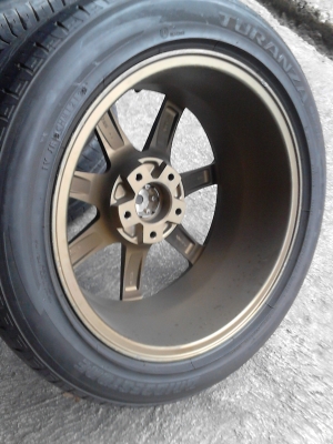 5 รูขนาด TOYOTA ขอบ 17 LENSO MIC 7.5JJX17 พร้อมยาง BRIDGESTONE 225/50R17 ชุด 4 ล้อ โทร.081-427-3941