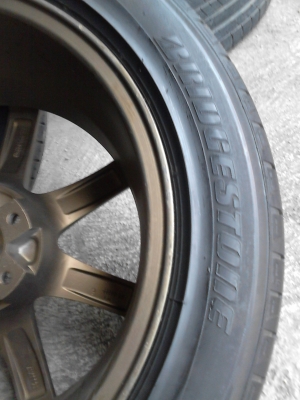 5 รูขนาด TOYOTA ขอบ 17 LENSO MIC 7.5JJX17 พร้อมยาง BRIDGESTONE 225/50R17 ชุด 4 ล้อ โทร.081-427-3941