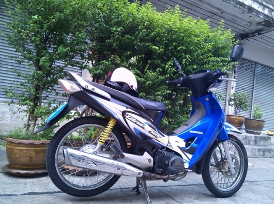 wave125r ปี47 ubox สีน้ำเงินดำ กท496 เครื่องดี