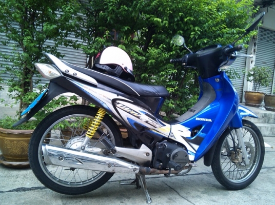 wave125r ปี47 ubox สีน้ำเงินดำ กท496 เครื่องดี