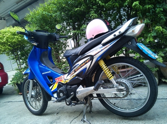 wave125r ปี47 ubox สีน้ำเงินดำ กท496 เครื่องดี
