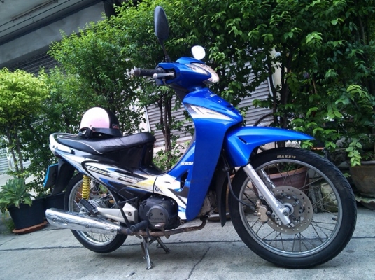 wave125r ปี47 ubox สีน้ำเงินดำ กท496 เครื่องดี