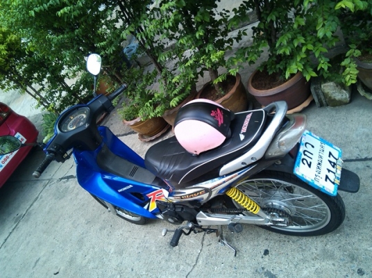 wave125r ปี47 ubox สีน้ำเงินดำ กท496 เครื่องดี
