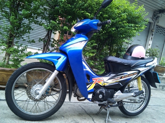wave125r ปี47 ubox สีน้ำเงินดำ กท496 เครื่องดี