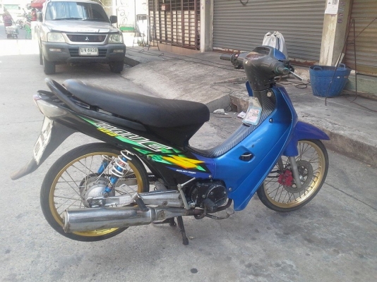 Wave 100 ปี 46 สีน้ำเงิน ล้อทอง มีเล่ม เอกสารครบๆ ราคาถูกมากๆ ทดลองขับได้ทุกวัน