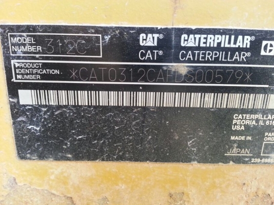 รถแบคโฮ  CAT  312C  ( รถทำงาน  12,xxx ซม. )   สนใจติดต่อ  081 - 6079515