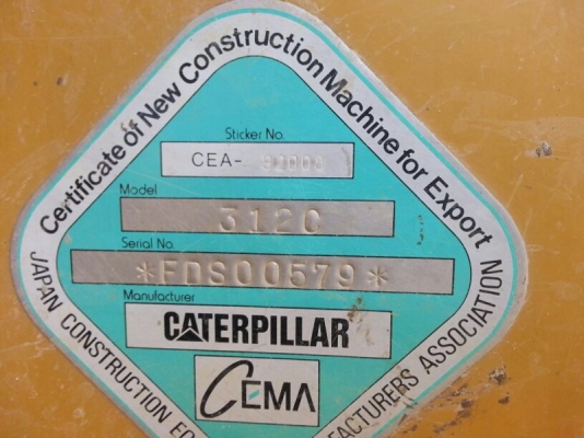 รถแบคโฮ  CAT  312C  ( รถทำงาน  12,xxx ซม. )   สนใจติดต่อ  081 - 6079515