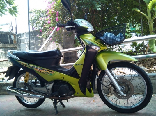 ทะเบียนตอง 444 wave125s ไฟเลี้ยวบังลม สีเขียวดำ เครื่องดี