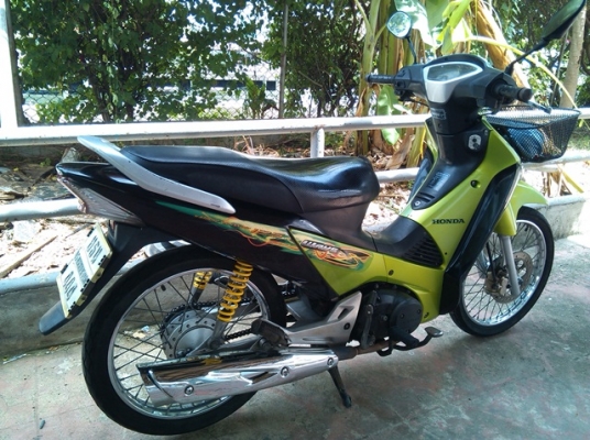 ทะเบียนตอง 444 wave125s ไฟเลี้ยวบังลม สีเขียวดำ เครื่องดี