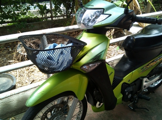 ทะเบียนตอง 444 wave125s ไฟเลี้ยวบังลม สีเขียวดำ เครื่องดี