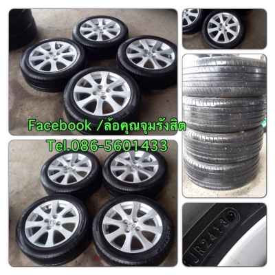 ขายล้อแม็กซ์ขอบ15 Mazda 2 4รู100 + ยางปี13 ราคา 8,900บ. ดอกเต็มๆ