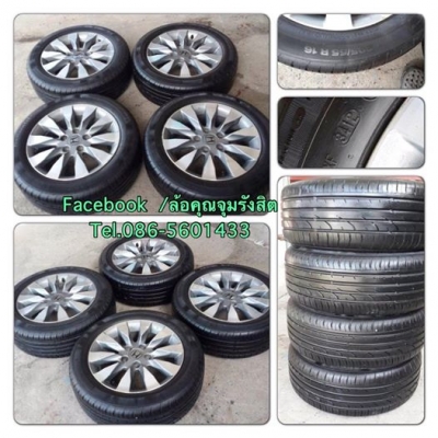 ขายล้อแม็กซ์ Honda Civic ขอบ 16 5/114 พร้อมยางปี12 ราคา 8,900 บ.ถูก