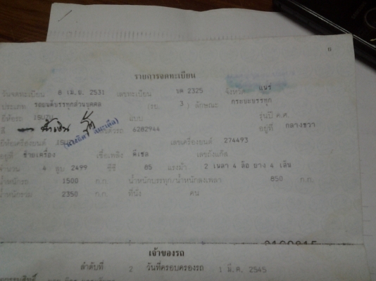 ขายเล่มทะเบียนกระบะisuzu