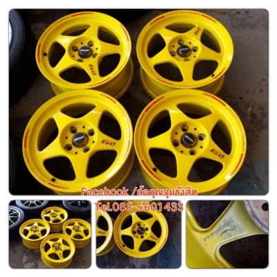 ขายแม็กซ์มือ2 Evo ขอบ15 สีเหลือง 4รู100 ราคา 6,900 บาท ***ล้อสวย***