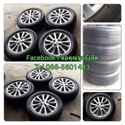 ขายล้อแม็กซ์ขอบ15 New Vios 12ก้านรมดำ 4รู100 + ยางปี12 ราคา 8,300 บาท ดอกเต็มๆ