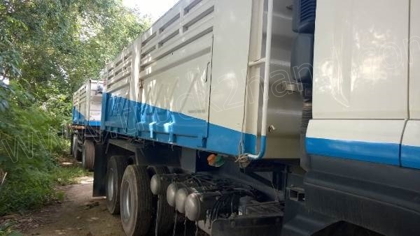 รถดั๊มบรรทุก 10 ล้อแม่-ลูก 3 คานแท้ ยี่ห้อ ISUZU 360 แรงม้า ปี 2556 รถใช้งานได้ 99,350 กิโล