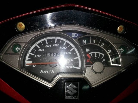 สตาร์ทมือ125 Suzuki shogun สีแดง เครื่องดี วิ่งน้อย  ร้อนเงิน รถปี 52  สีแดง  ไมล์ 16424 km เอกสารครบ