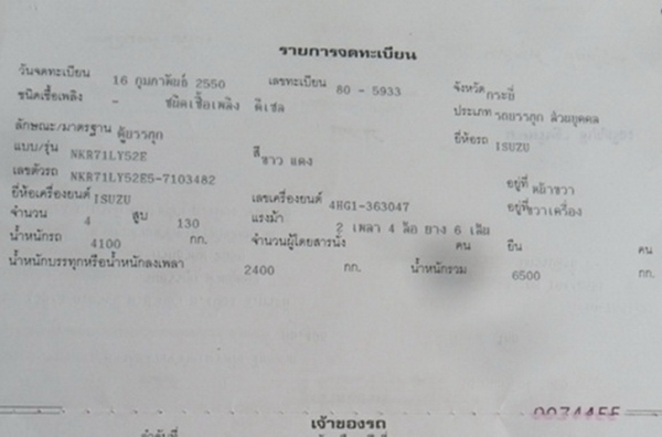 6 ล้อ ISUZU รุ่น NKR 130 แรง 4.30เมตร สภาพดี ปี 50 ออกห้าง