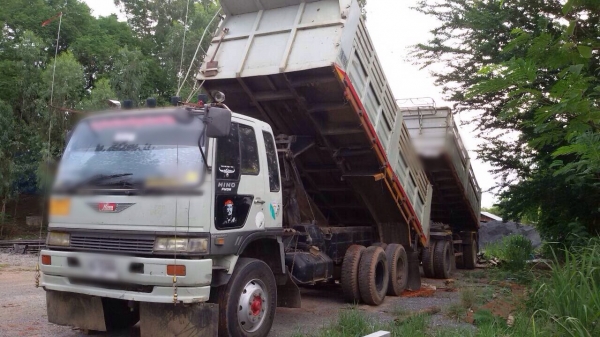 ขายรถพ่วงสิบล้อ HINO 3M เครื่องเดิม M10C-240 แรง ดัมพ์แม่ลูก ทะเบียนพร้อม