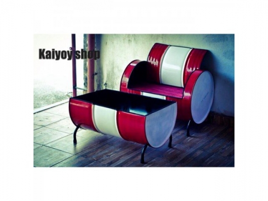 โซฟาทำจากถัง 200 ลิตร สไตร์วินเทจ แนวๆ ราคาย่อมเยา