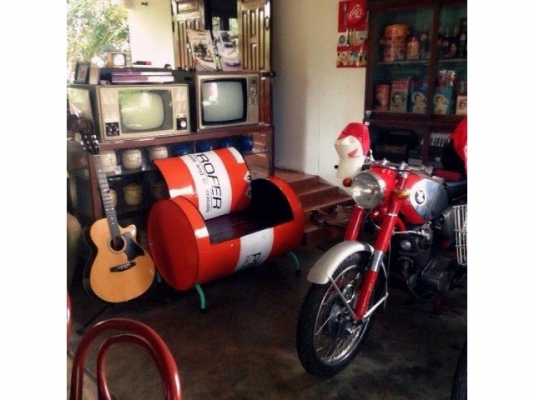 โซฟาทำจากถัง 200 ลิตร สไตร์วินเทจ แนวๆ ราคาย่อมเยา