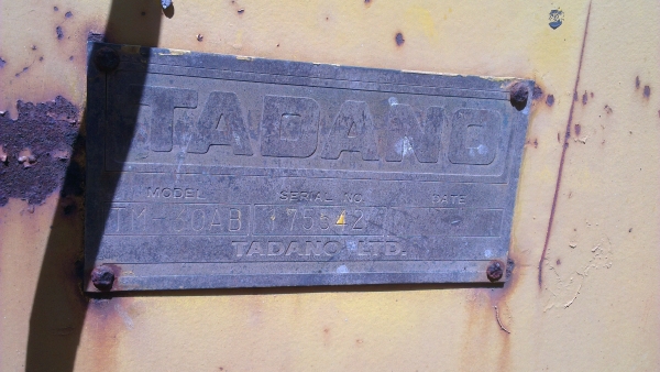 Sell> ขายเครนสลิง 3 ตัน Tadano TM-30AB เครนสวย ของเก่าเก็บ ไม่เคยใช้งาน กำแพงแสน นครปฐมครับ