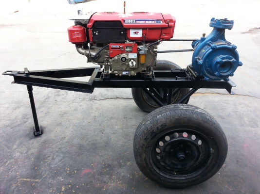 ขายเครื่องสูบน้ำคูโบต้าET-110พร้อมปั้มน้ำ3&times;3นิ้ว2ใบพัดแบบอัดแรงพร้อมล้อลากจูง