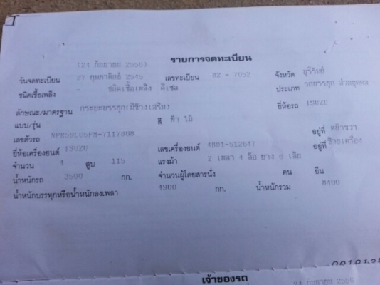 ขายISUZU NPR115แรง สั่งลุยแท้ เครื่องดี แคชซีสวย ยางดี ภายในสวย เฟืองท้ายใหญ่ สภาพสวยพร้อมใช้งาน เอกสารพร้อมโอน สนใจสอบถามรายละเอียดเพิ่มเติมโทร 090-8588220คุณนะ