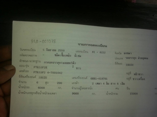 ขายรถอิซูซู เด้กก้า ยูโร่ 2 หกล้อดัมพ์ 200 แรง ปี 50