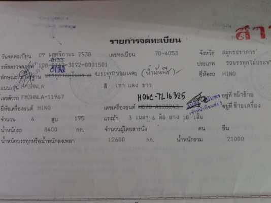 ขายรถบรรทุกถังน้ำมันพืช HINO FM3H 2เพลา เครื่อง HO6C เทอร์โบมีไอนิดหน่อยใช้ได้อีกนาน คัสชีส์ มีตามด ช่วงท้าย รถวิ่งได้ ขายตามสภาพรับ