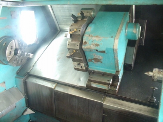 ขายถูกด่วน CNC LATHE MAZAK หัวจับ 10 นิ้ว กลึงงานโต 350 มม. ได้ยาว 1,050 มม. มียันศูนย์ ใช้งานง่ายกดปุ่มเลื่อนวิ่งออโต้ทั้งแท่น ได้เลย TURRET 8 TOOLS