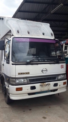 ขายรถบรรทุกหกล้อ HINO FF1JPLA เครื่อง JO8C-212 แรง ยาง 9.00 ตู้ปีกนกยาว  7.20 เมตร ปี 45