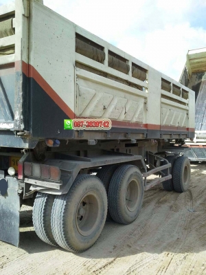 ขายรถดั้มพ์ 22 ล้อ พ่วงแม่-ลูก กระบะสามมิตร HINO 344 แรงม้า