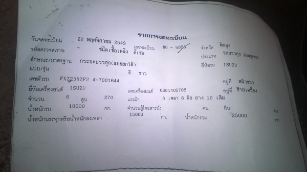 10ล้อดั้ม270แรง ISUZU FXZ23NZF2 4 ยูโร2 แมคโหลด ปลายปี*49 รถสวย..เดิมๆ...ห้างแท้ เครื่องสวย.คัสซีสวย ยางเต็ม