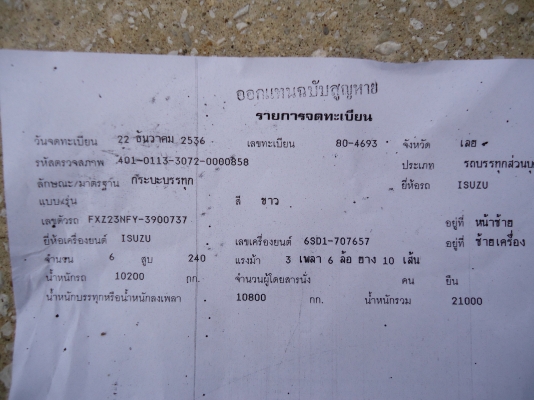 ขายด่วนรถสิบล้อร็อกกี้ดรั้มFXZ23NFYเครือง240แรงม้าปี37