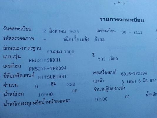 MITSUBISHI FN527M-TF เครื่อง6D16TERBO พ.เพาเวอร์ เบรกทิฟฟี่ 220เทอร์โบ โลฮาย10สปีด แอร์เย็น เครื่องดี แคชซีสวย เอกสารพร้อมโอน สนใจสอบถามรายละเอียดเพิ่มเติมโทร 090-8588220คุณนะ