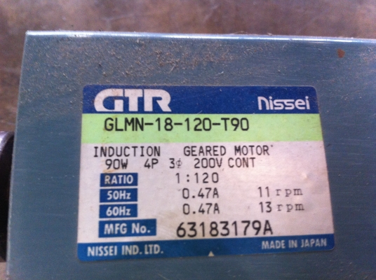 มอเตอร์เกียร์ทด NISSEI ทดรอบแล้วหมุนที่ 11 รอบต่อนาที แรงบิดเยอะ ใช้ไฟบ้าน 220 v.ได้แรงบิดเยอะขับโหลดได้ประมาณ 100-150 กก. มอเตอร์เกียร์ทด NISSEI ทดรอบแล้วหมุนที่ 11 รอบต่อนาที แรงบิดเยอะ ใช้ไฟบ้าน 220 v.ได้แรงบิดเยอะขับโหลดได้ประมาณ 100-150 กก.