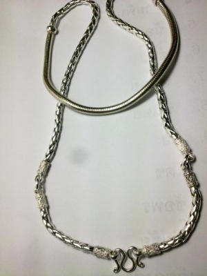 สร้อยคอเงินห้อยพระ3องค์2ลายในหนึ่งเส้น