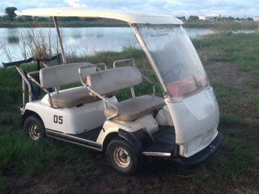 Golf car.   Hitachi