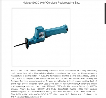 ขายเลื่อยไม้ไร้สาย Makita 9.6V 4390D ขายเลื่อยไม้ไร้สาย Makita 9.6V 4390D