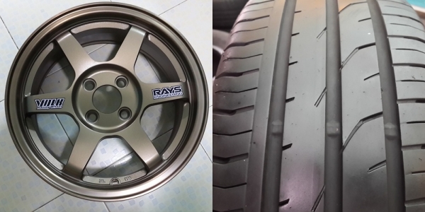 ขายแม็กใหม่ TE37 off 40 4รู 100 ขอบ15x6.5 พร้อมยาง195/50/15 ขายแม็กใหม่ TE37 off 40 4รู 100 ขอบ15x6.5 พร้อมยาง195/50/15