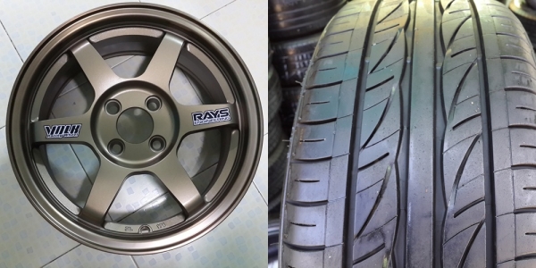 ขายแม็กใหม่ TE37 off 40 4รู 100 ขอบ15x6.5 พร้อมยาง195/50/15