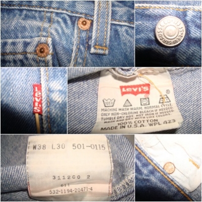 # 8145 # ยีนส์ Levi's 501 ผ้าทราย ของแท้ มือสอง เอว 37 ยาว 28 made in usa ตะเข็บสวยๆ