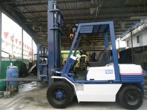 ขายโฟล์คลิฟท์2.5ตันเสาสูง4เมตรยี่ห้อKOMATSU:FD25-11สวยมากเครื่องดี,เกียร์ดีราคา280,000บาท