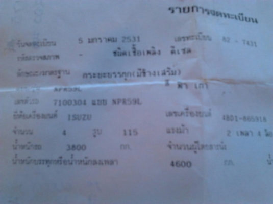 6ล้อ อีสุ 115 แรงปี 31คัสซี 7xxxx 4BD1 115 ไอดีโต Fหลัง ยาง8.25 ยางดี คัสซีสวย ไม่ผุ วางเหล็บเสริมบนหนา1นิ้ว ***ขายแล้วครับ ขอบคุณTruck2hand