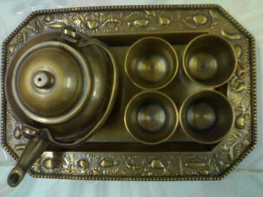 ขายชุดกาน้ำชาทองเหลือง