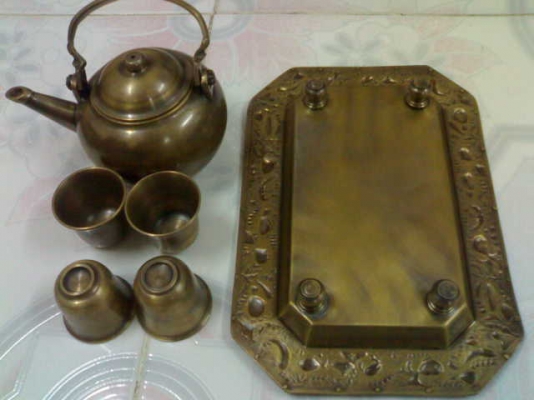 ขายชุดกาน้ำชาทองเหลือง